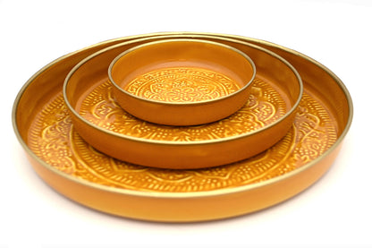 Punjabi Decorative Metal Tray by Verve Culture