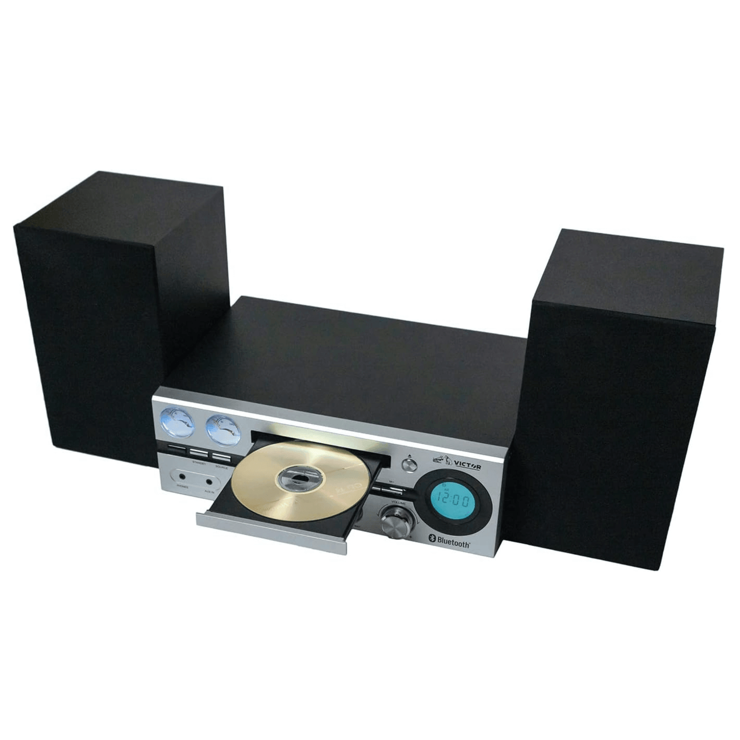 Victor Milwaukee 50W Desktop CD Stereo System w Bluetooth, CD Player & FM Radio by Jupiter Gear Home