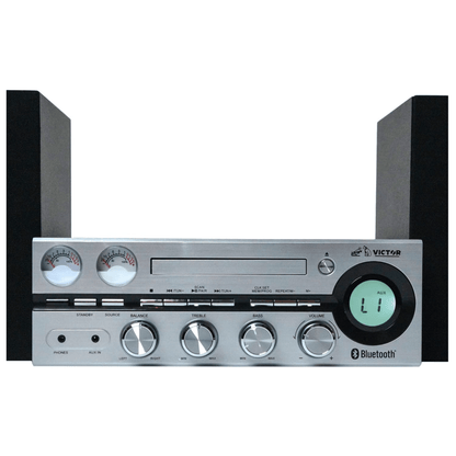 Victor Milwaukee 50W Desktop CD Stereo System w Bluetooth, CD Player & FM Radio by Jupiter Gear Home