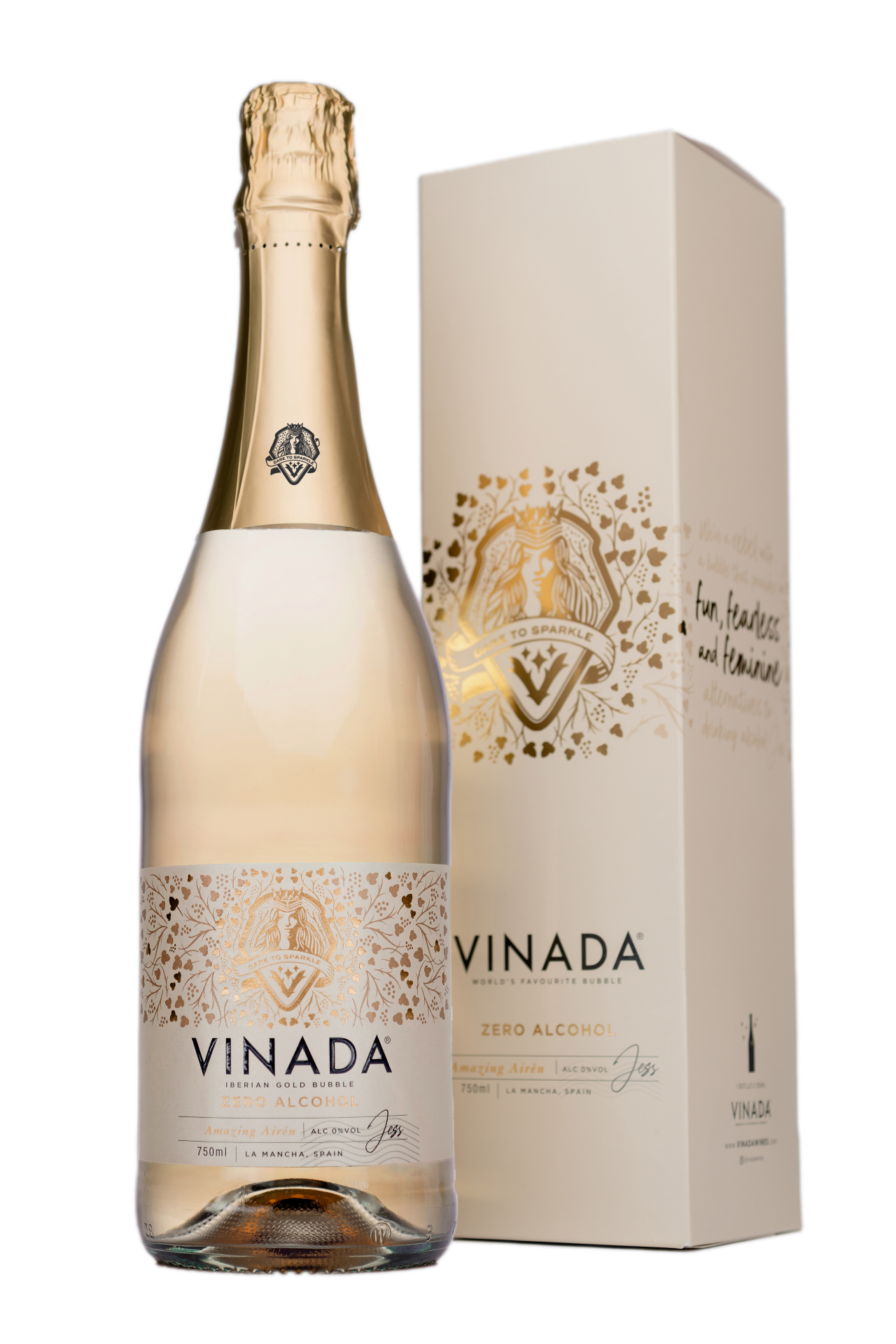 VINADA® - AMAZING AIRÉN GOLD (0%) 750 ML GIFTSET by VINADA USA