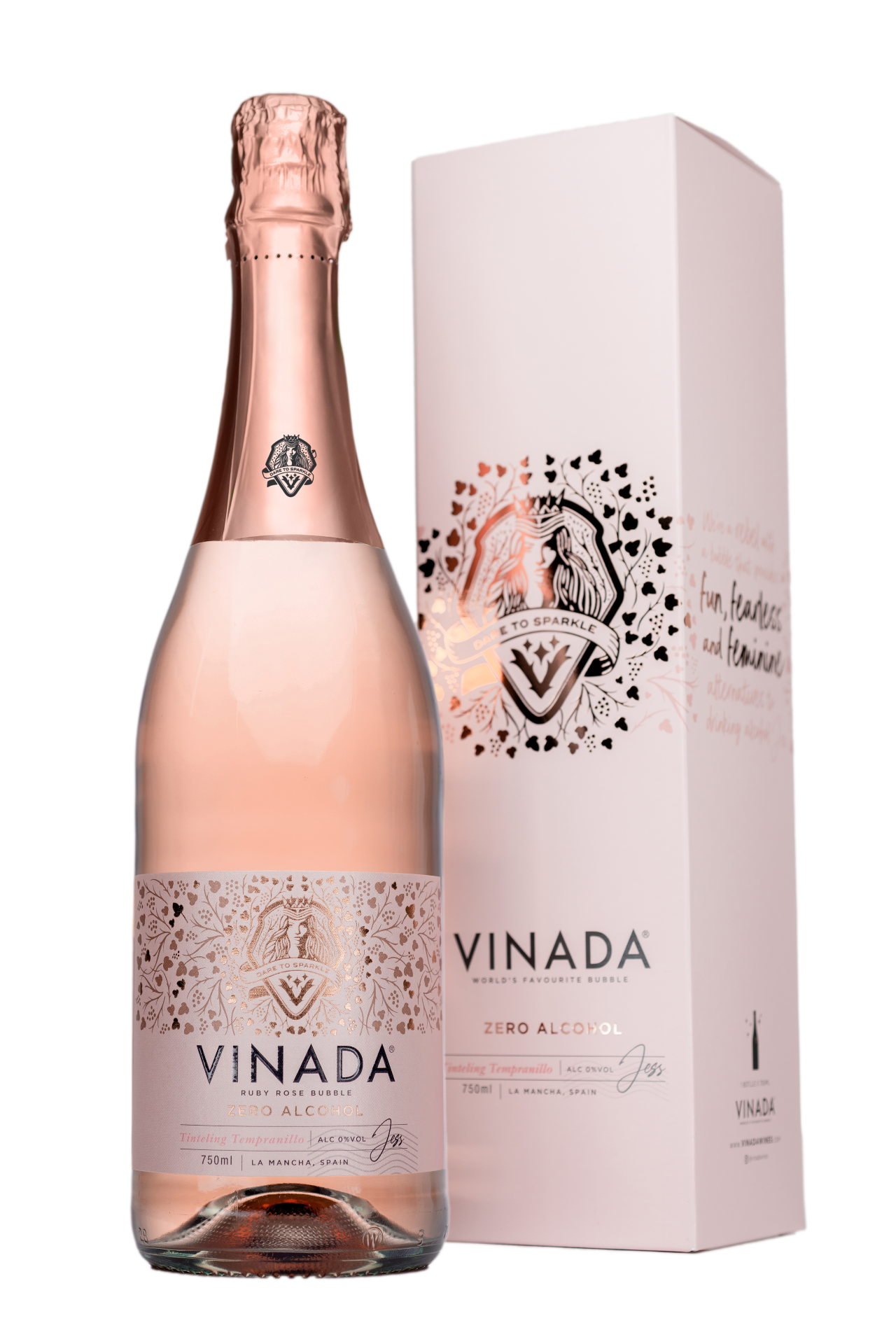 VINADA® - TINTELING TEMPRANILLO ROSÉ (0%) 750 ML GIFTSET by VINADA USA