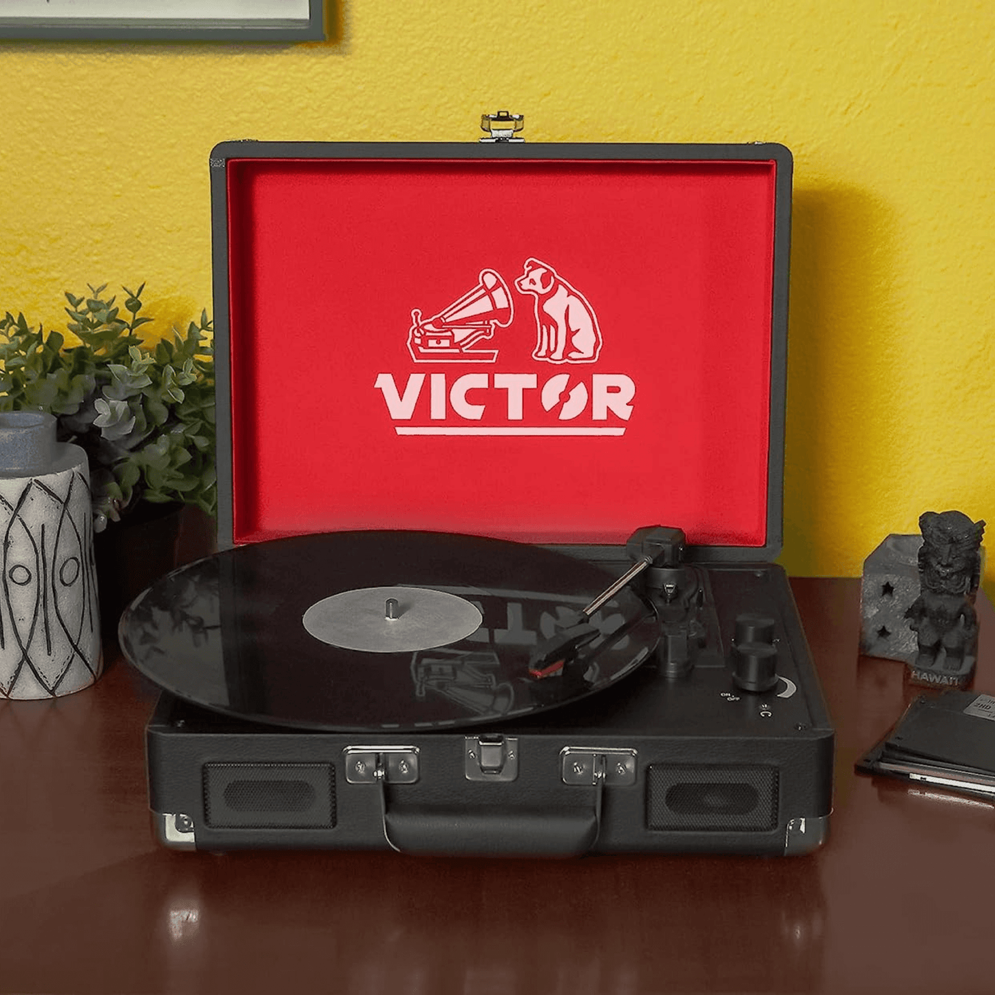 Victor Metro Dual Bluetooth Suitcase 3-Speed Turntable by Jupiter Gear Home