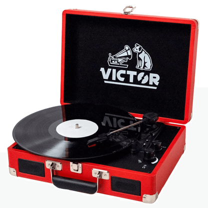 Victor Metro Dual Bluetooth Suitcase 3-Speed Turntable by Jupiter Gear Home