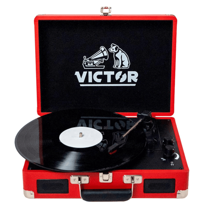 Victor Metro Dual Bluetooth Suitcase 3-Speed Turntable by Jupiter Gear Home