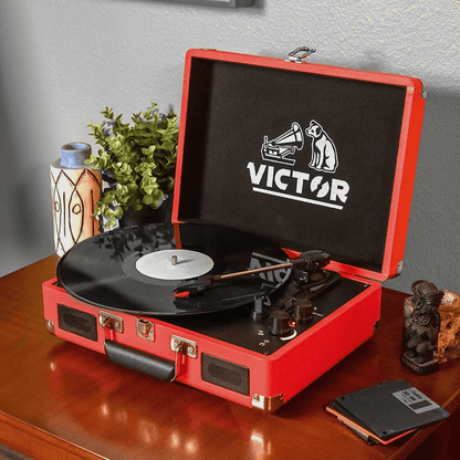 Victor Metro Dual Bluetooth Suitcase 3-Speed Turntable by Jupiter Gear Home