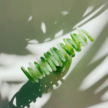 Velvet Claws Hair Clip | The Lobster in Matcha Swirl | Claw Clip in Velvet Travel Bag by The Bullish Store