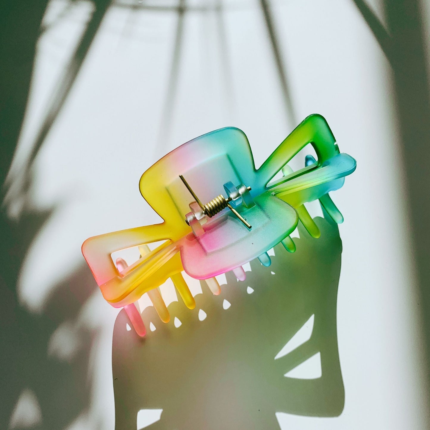 Velvet Claws The Rainbow in Pretty Bow Hair Claw | Claw Clip in Velvet Travel Bag by The Bullish Store