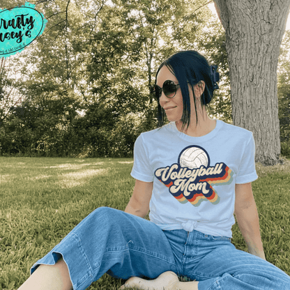 Volleyball Mom Retro Women's Tee by Crafty Casey's