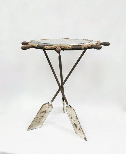 Wood and Metal End Table by Peterson Housewares & Artwares