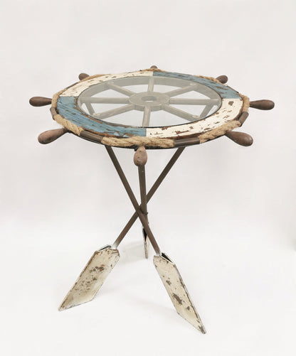 Wood and Metal End Table by Peterson Housewares & Artwares