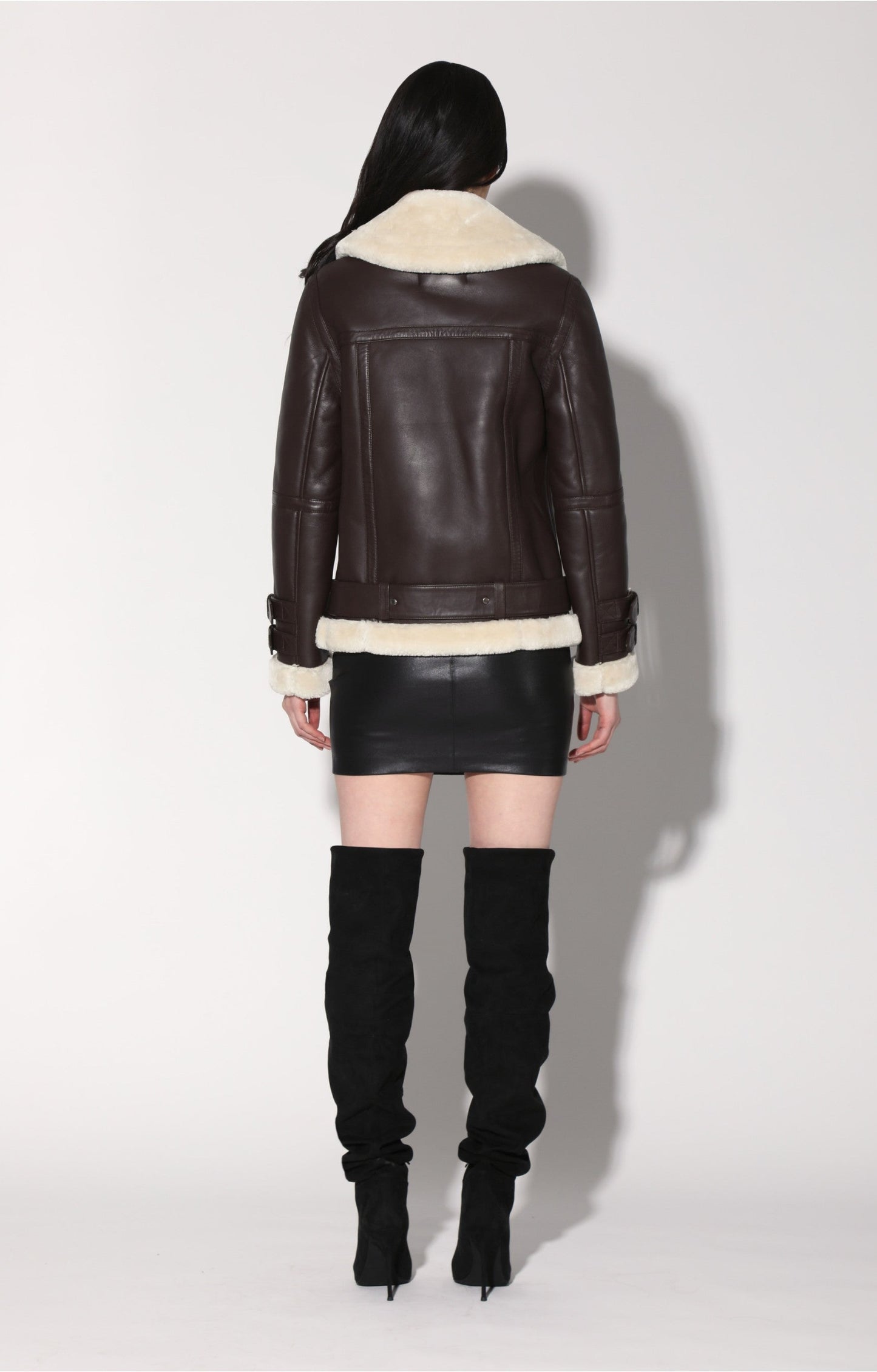 Whitney Jacket, Mocha/Off White - Leather by Walter Baker