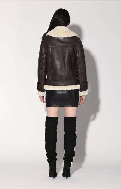 Whitney Jacket, Mocha/Off White - Leather by Walter Baker