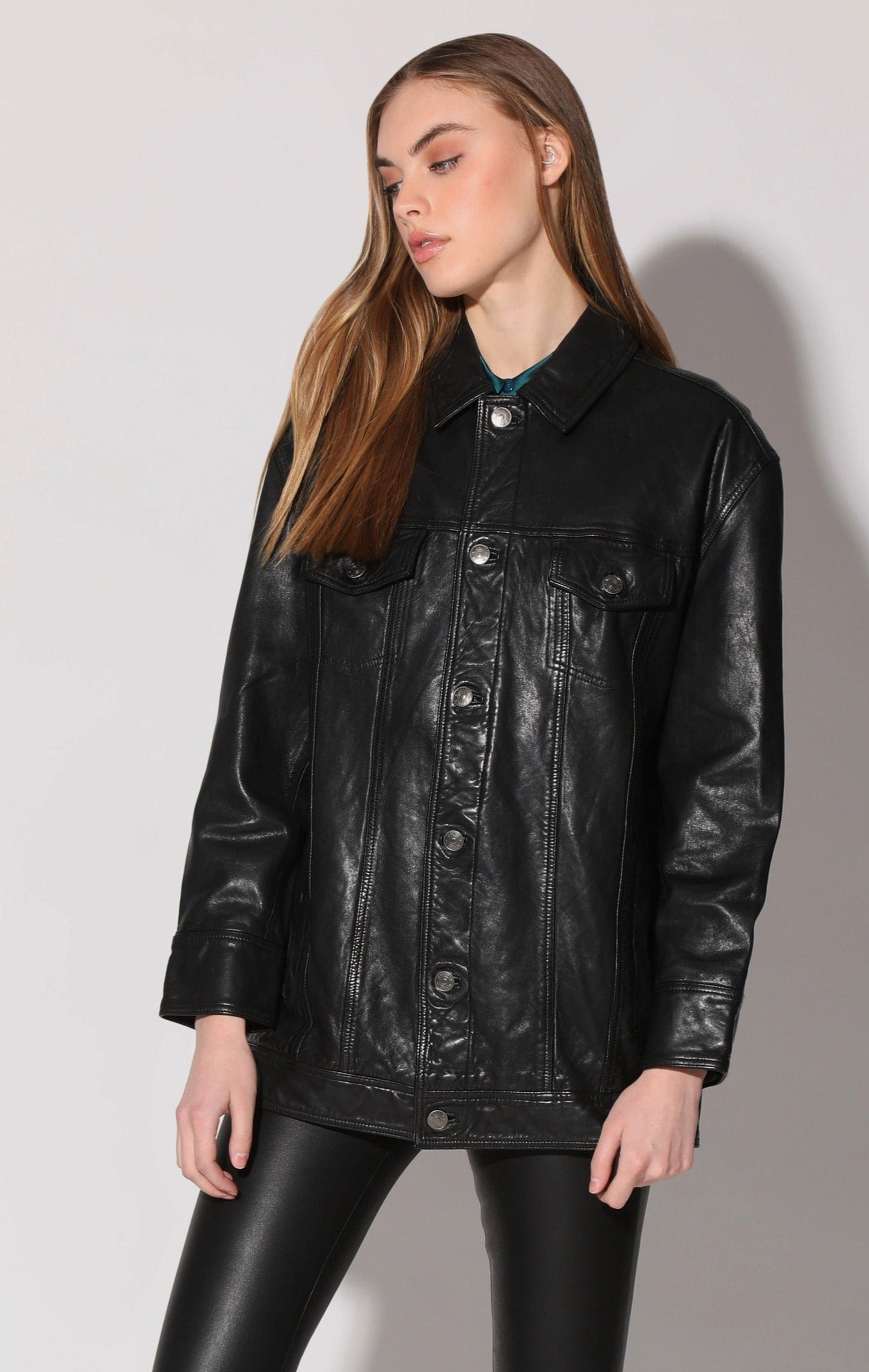 Sutton Jacket, Black - VT Wash Leather by Walter Baker