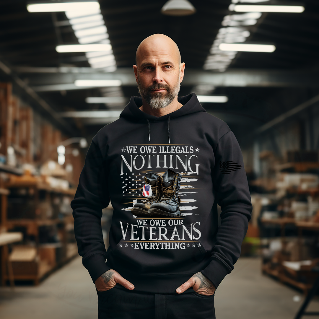 We Owe Our Veterans Everything Tee, Crewneck, Hoodie by Crafty Casey's