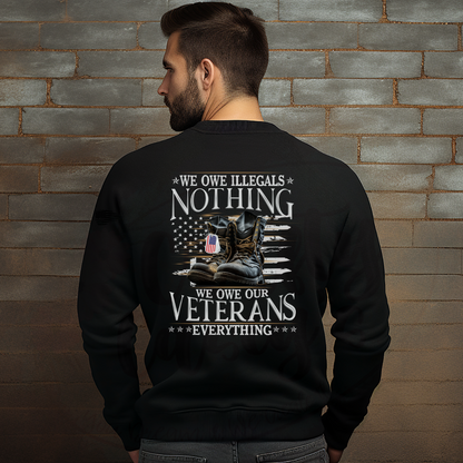 We Owe Our Veterans Everything Tee, Crewneck, Hoodie by Crafty Casey's