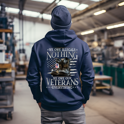 We Owe Our Veterans Everything Tee, Crewneck, Hoodie by Crafty Casey's