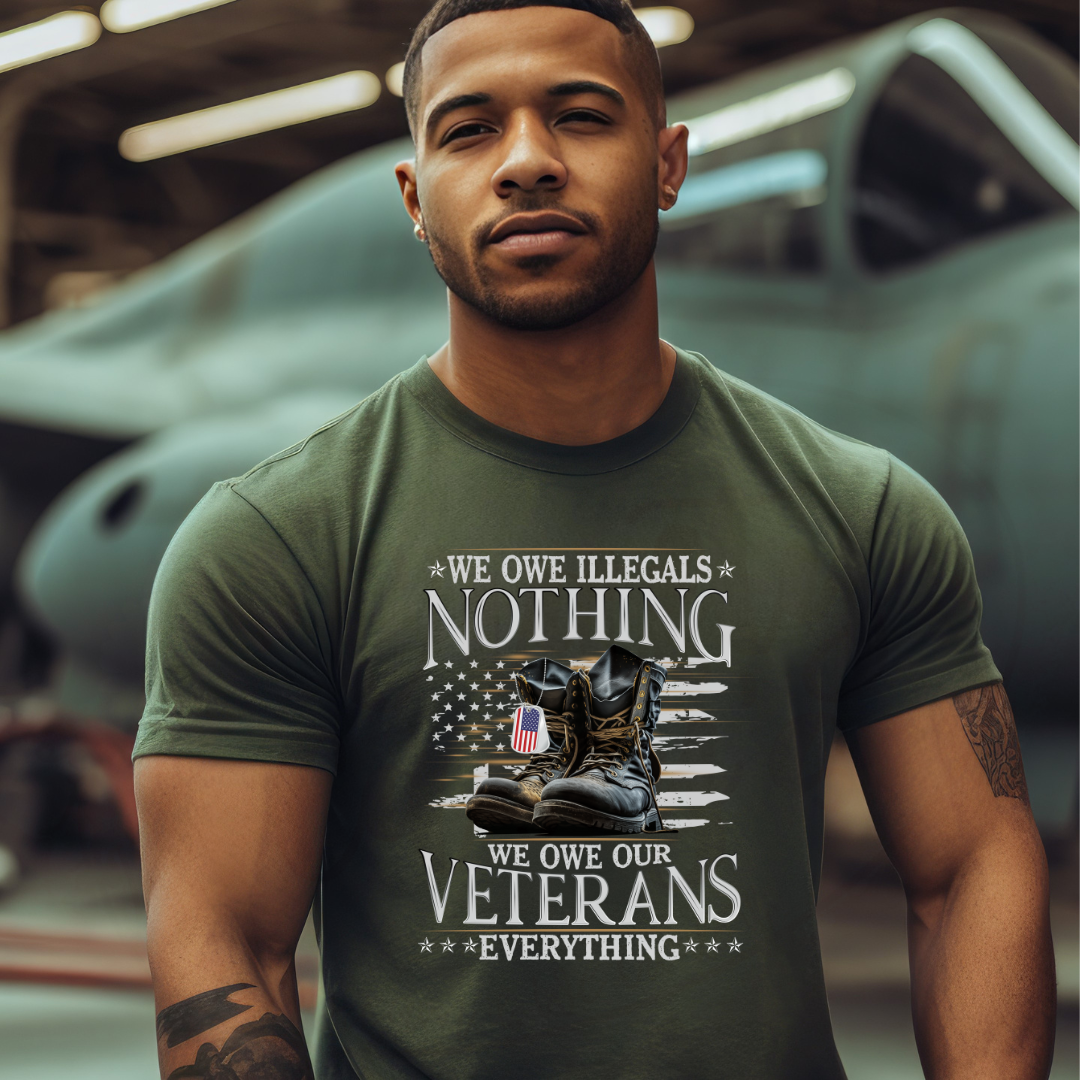 We Owe Our Veterans Everything Tee, Crewneck, Hoodie by Crafty Casey's