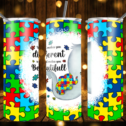 What Makes You Different Makes You Beautiful Tumbler by Crafty Casey's