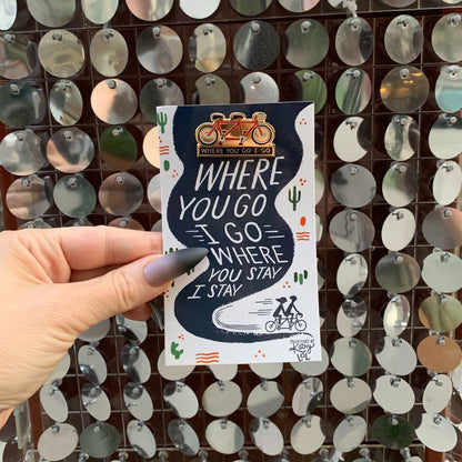 Where You Go I Go - Where You Stay I Stay Enamel Pin in Tandem Bike by The Bullish Store