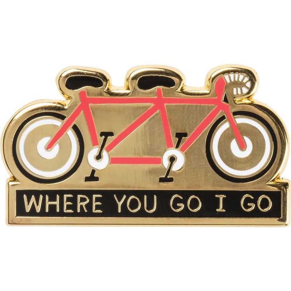 Where You Go I Go - Where You Stay I Stay Enamel Pin in Tandem Bike by The Bullish Store