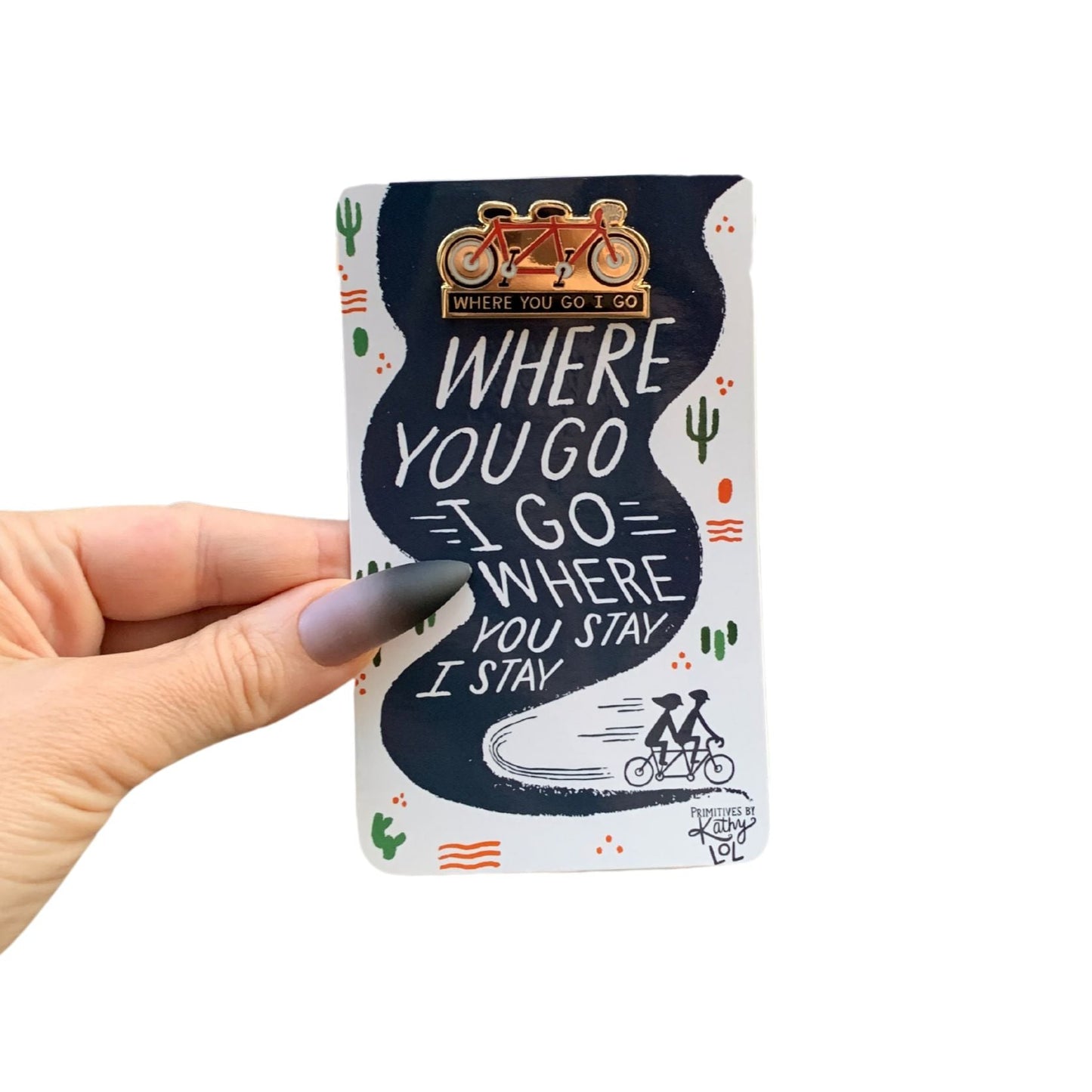 Where You Go I Go - Where You Stay I Stay Enamel Pin in Tandem Bike by The Bullish Store