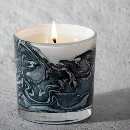 White Sage & Lily 14 oz. Swirl Glass Candle by Andaluca Home