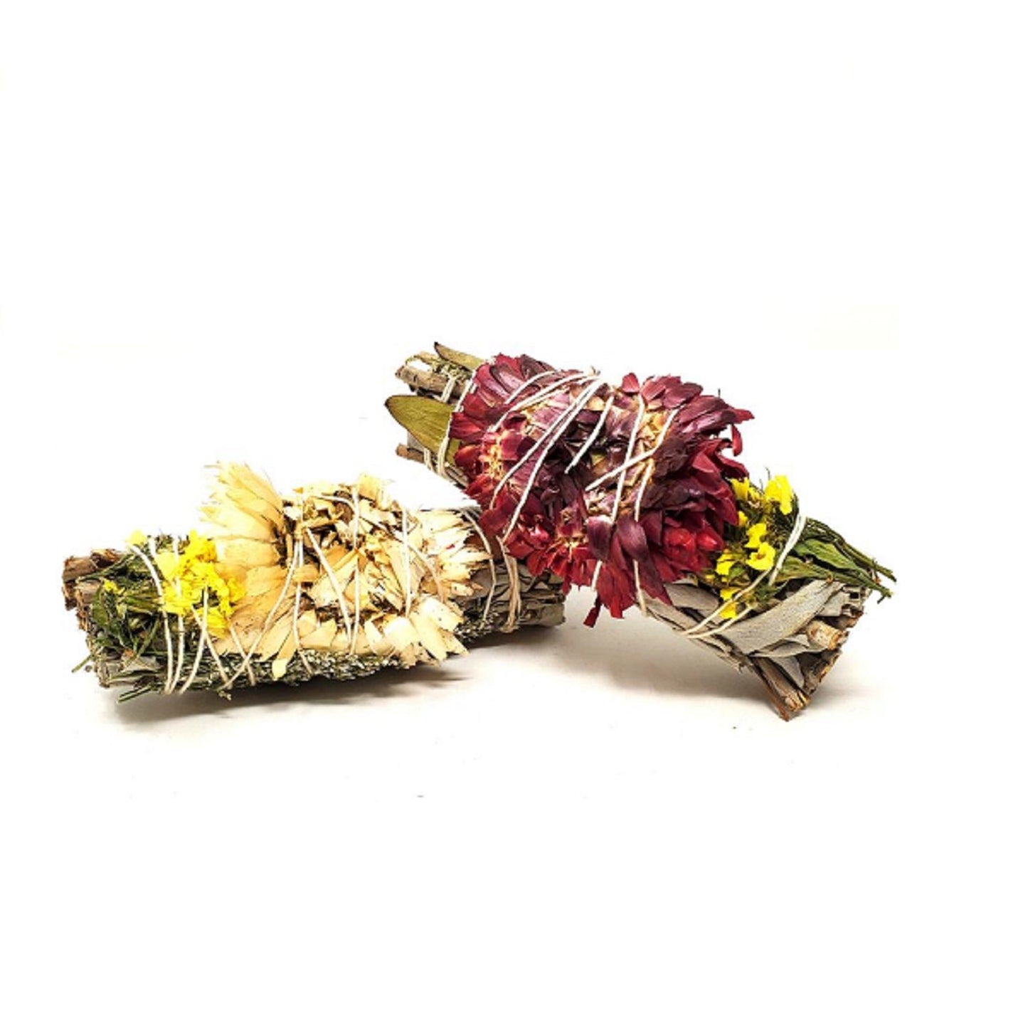 White Sage, Red Dollar Eucalyptus, Cloud Flower and Purple Sinuata 4" by OMSutra