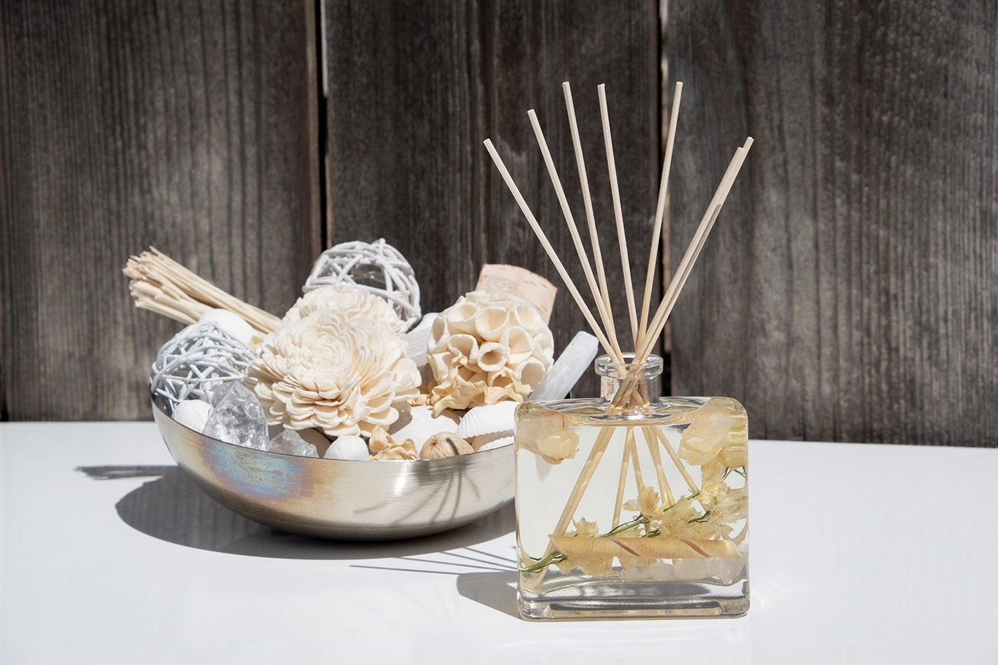 White Selenite & Sandalwood Reed Diffuser by Andaluca Home