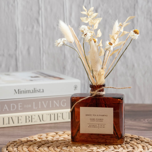 White Tea & Pampas Bouquet Reed Bundle Fragrance Diffuser by Andaluca Home