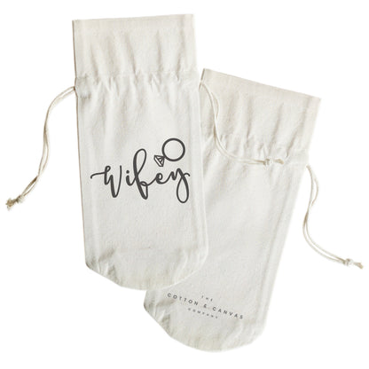 Wifey Cotton Canvas Wine Bag by The Cotton & Canvas Co.