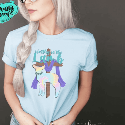 Worthy Is The Lamb Cross Adult & Youth Easter Tee by Crafty Casey's