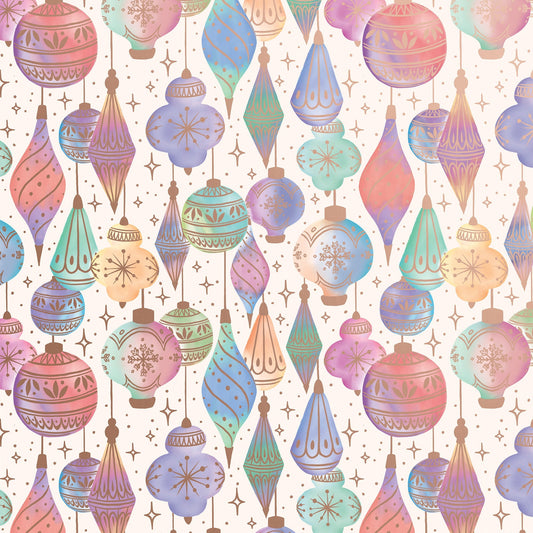 Watercolor Ornaments Christmas Gift Wrap by Present Paper