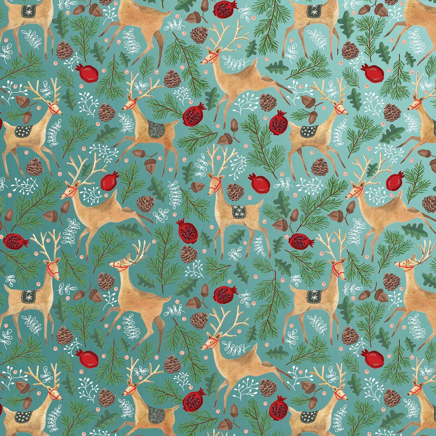 Reindeer Tapestry Christmas Gift Wrap by Present Paper