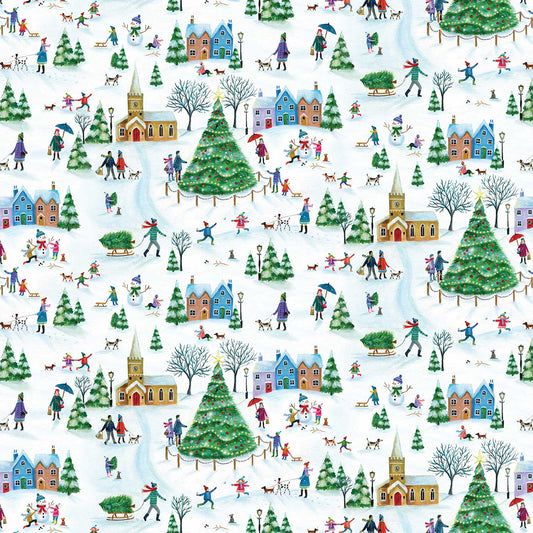 Village Town Christmas Gift Wrap by Present Paper