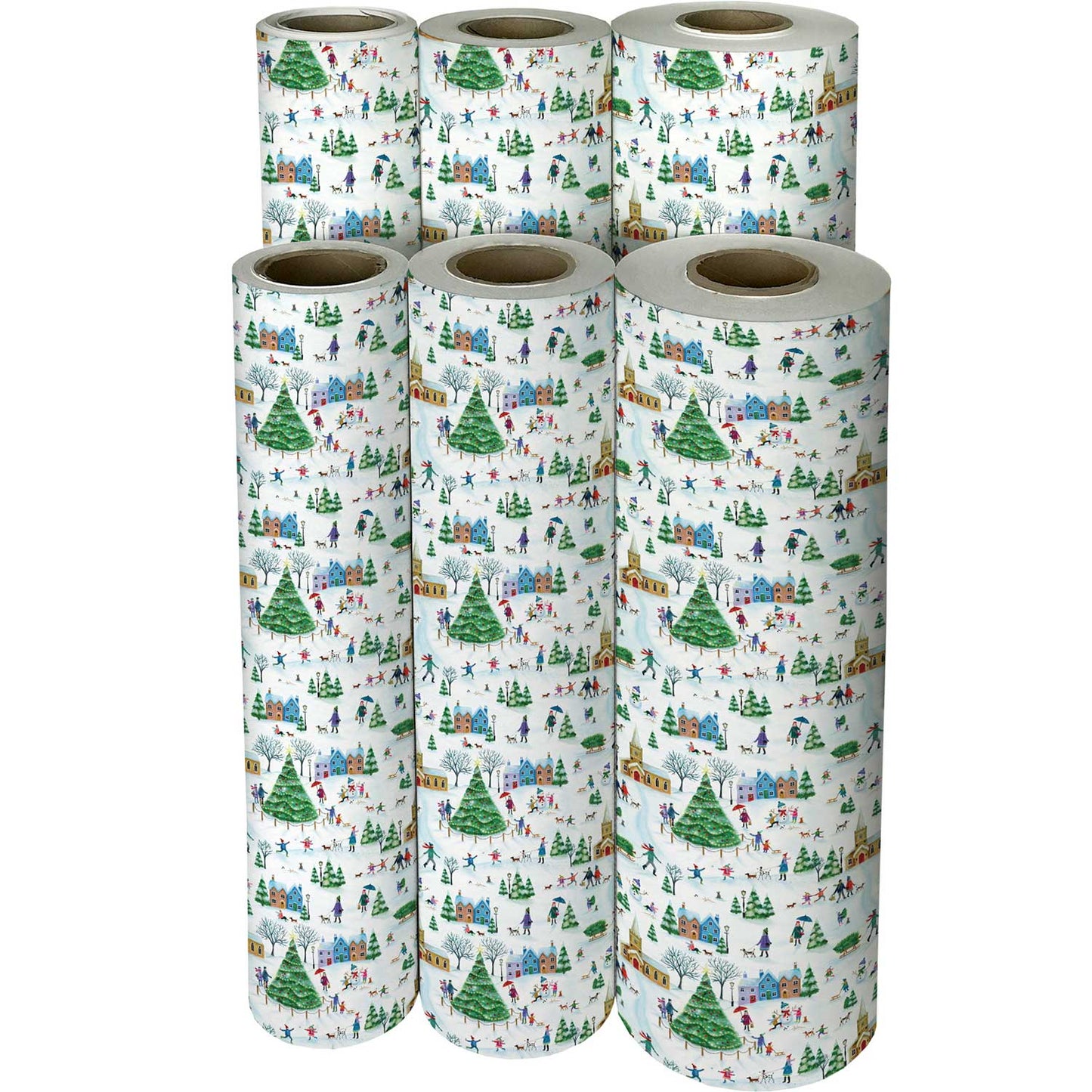 Village Town Christmas Gift Wrap by Present Paper