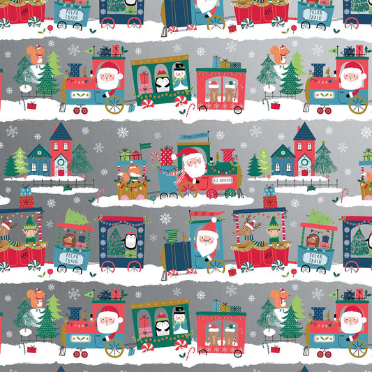 Santa's Train Christmas Gift Wrap by Present Paper