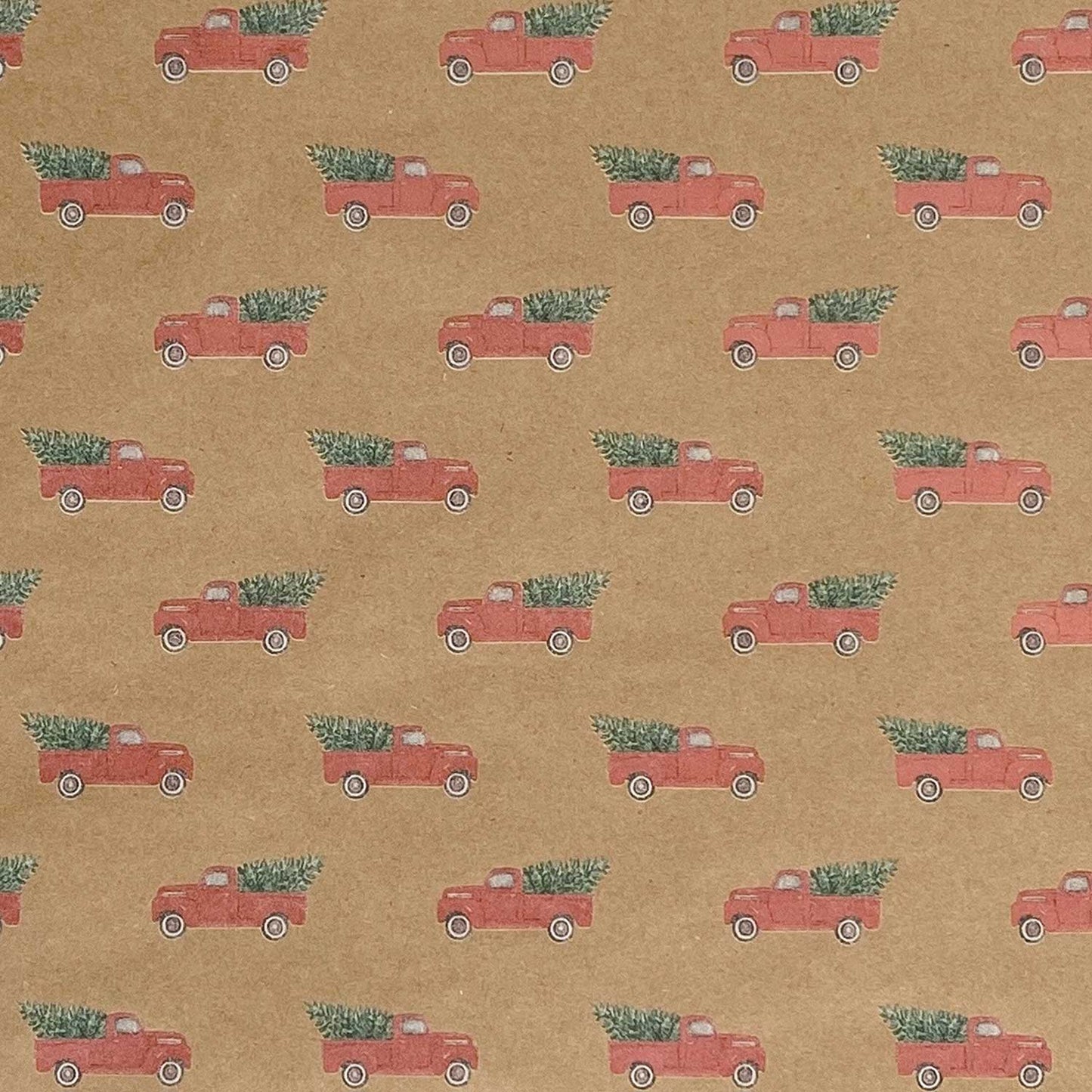 Red Pickup Truck Christmas Gift Wrap by Present Paper