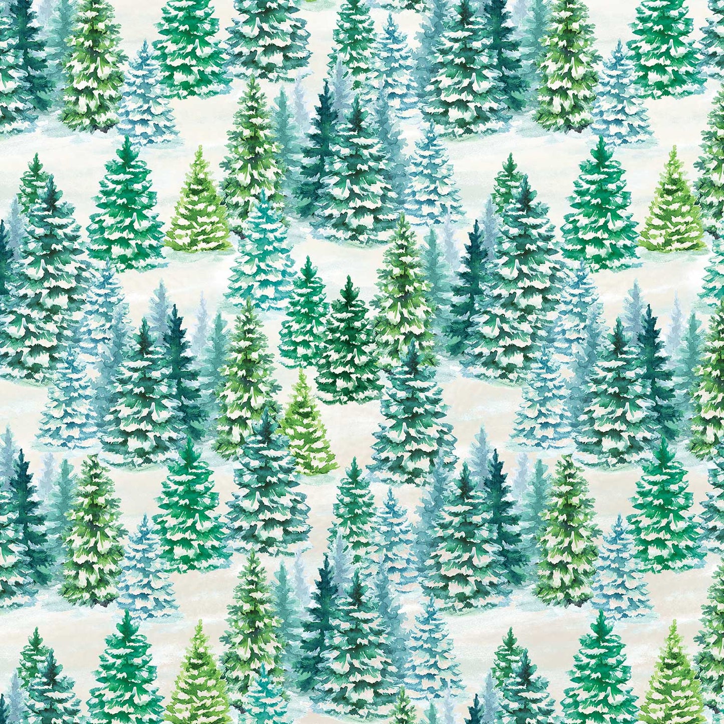 Snowy Trees Christmas Gift Wrap by Present Paper