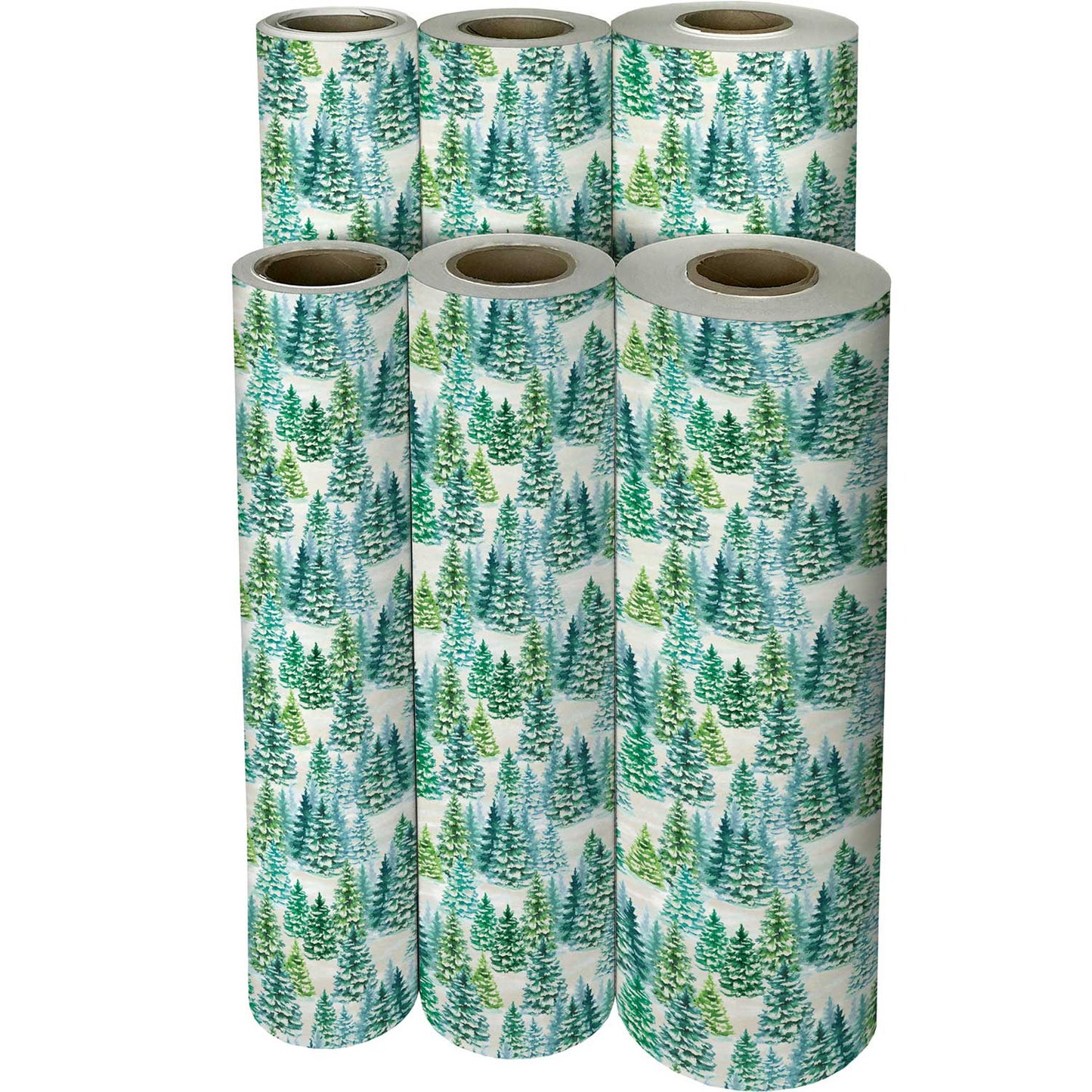 Snowy Trees Christmas Gift Wrap by Present Paper