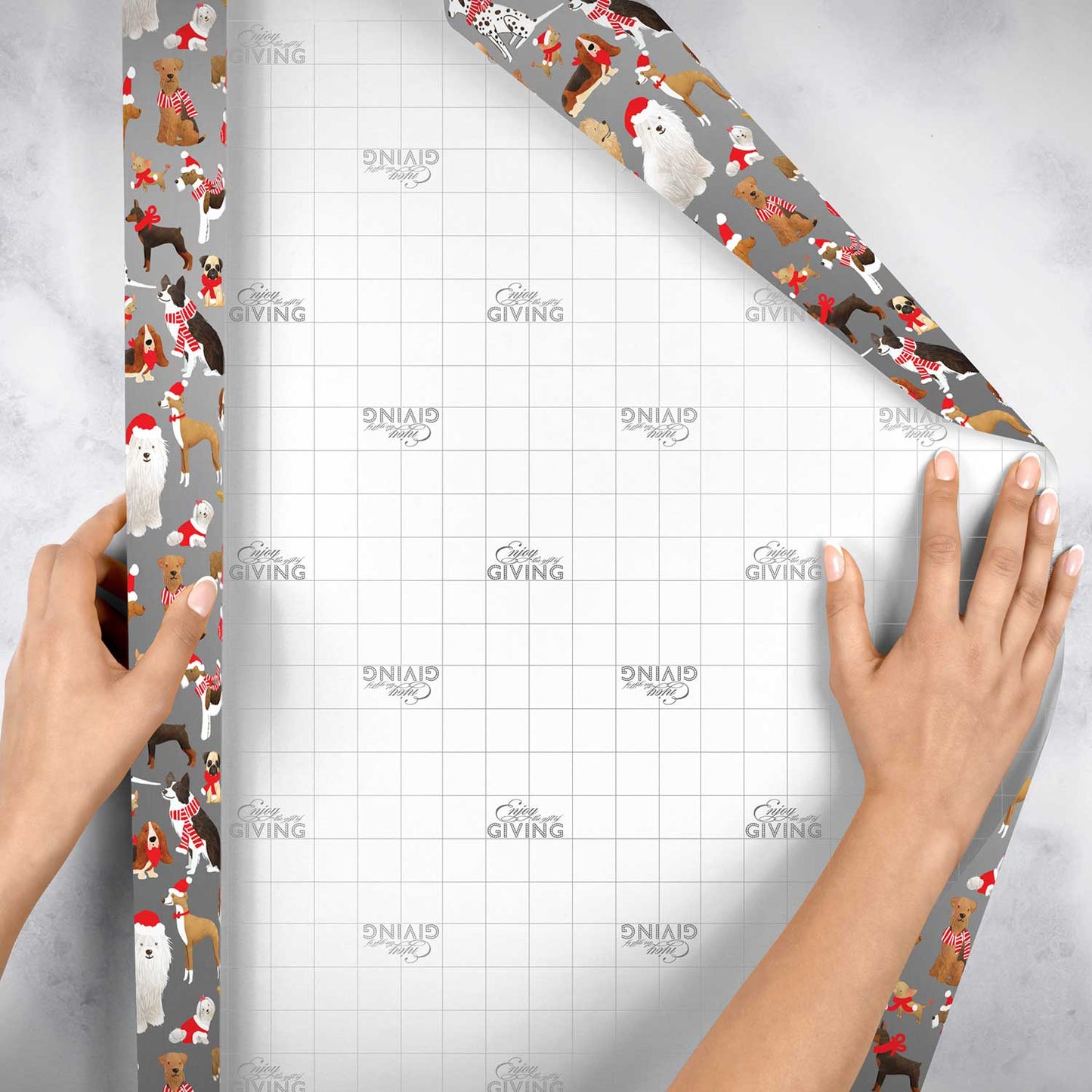 Santa's Helper Dogs Christmas Gift Wrap by Present Paper