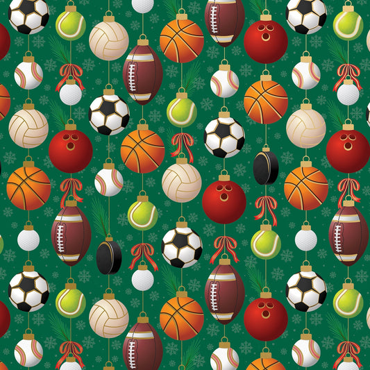 Sports Ornaments Christmas Gift Wrap by Present Paper