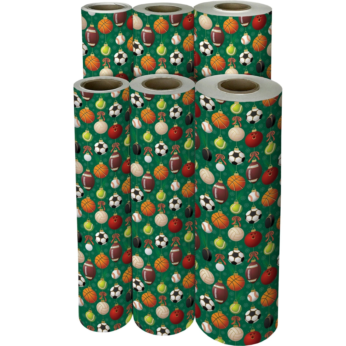 Sports Ornaments Christmas Gift Wrap by Present Paper