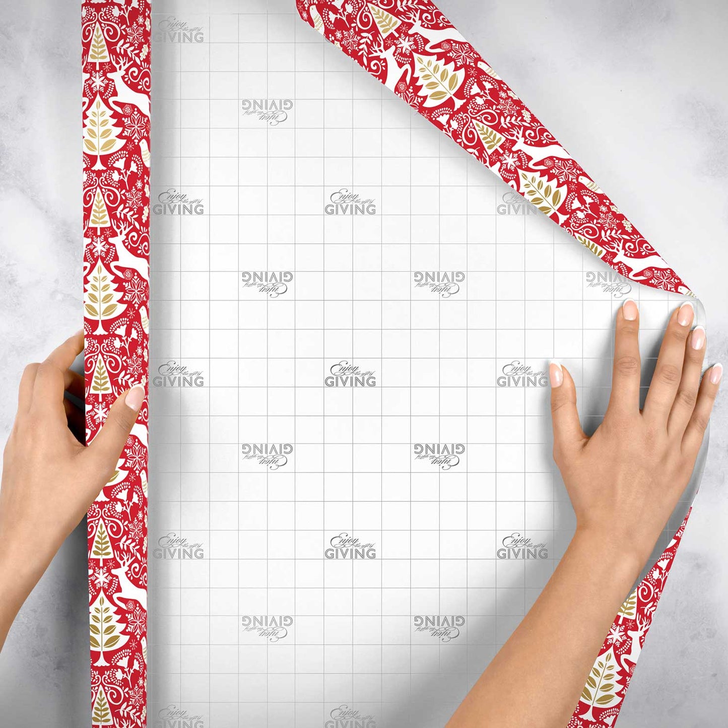 Red Scandanavian Christmas Gift Wrap by Present Paper