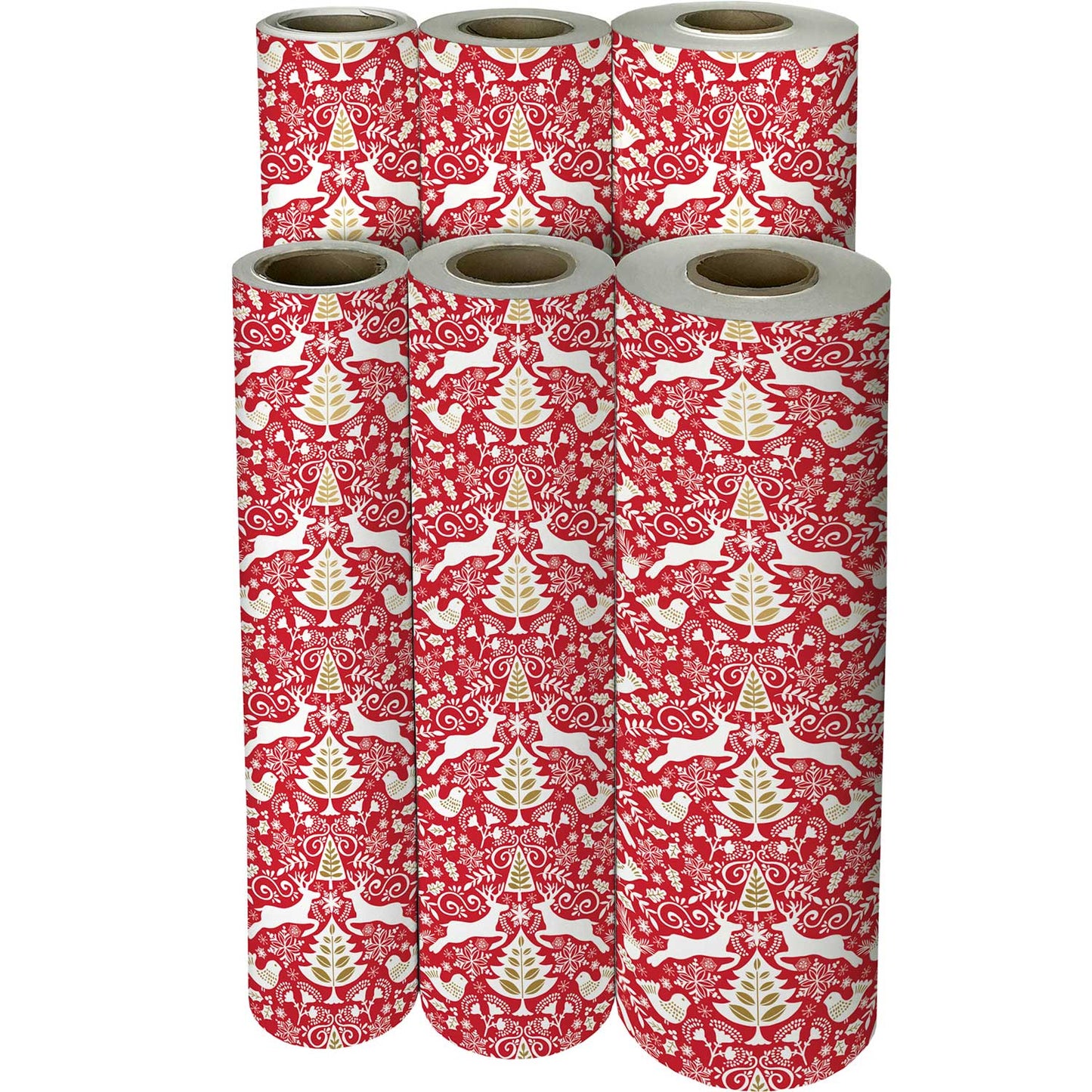 Red Scandanavian Christmas Gift Wrap by Present Paper