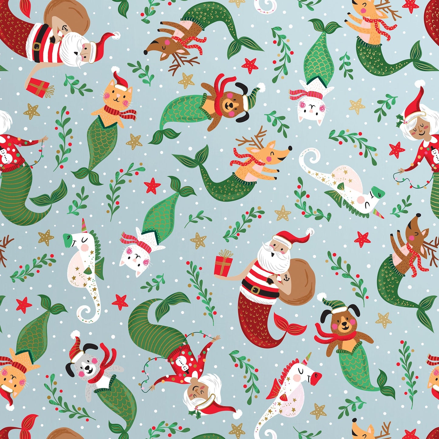 Undersea Holiday Christmas Gift Wrap by Present Paper