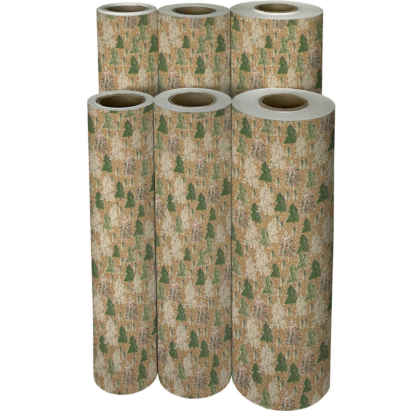 Opulent Tree Kraft Christmas Gift Wrap by Present Paper