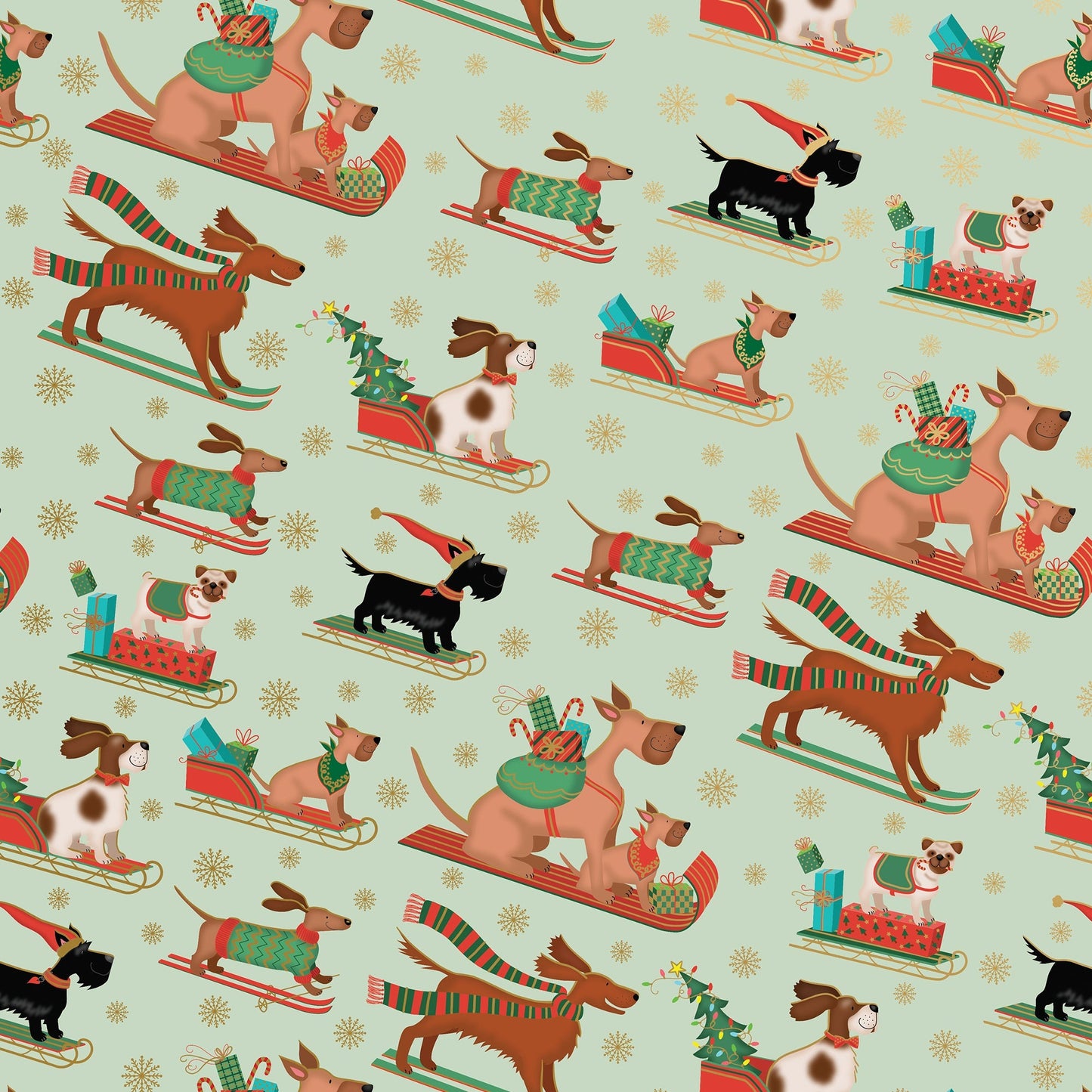 Sleigh Dog Christmas Gift Wrap by Present Paper