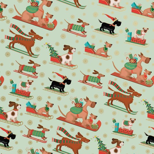 Sleigh Dog Christmas Gift Wrap by Present Paper