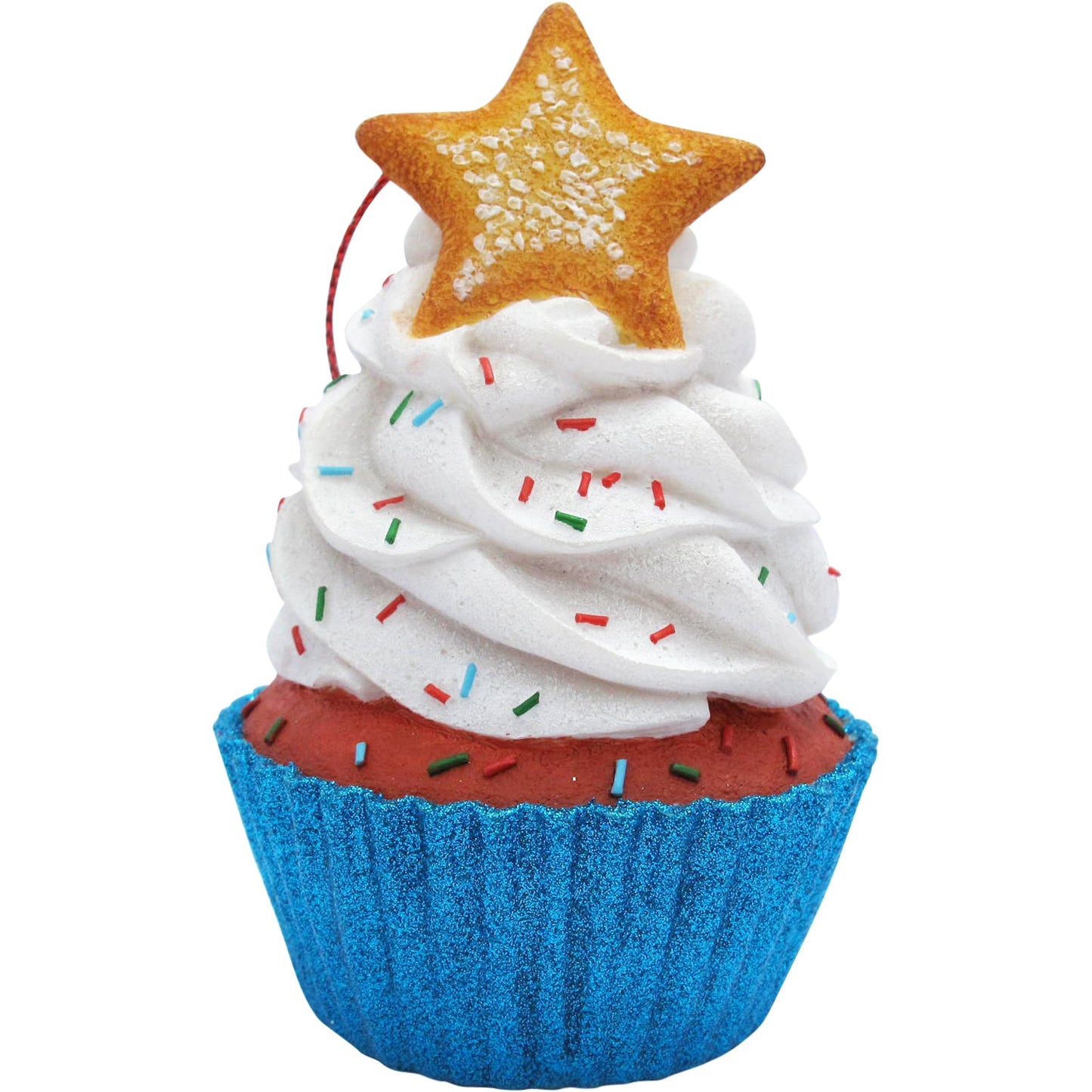 White Star Top Cupcake Christmas Tree Ornament by Present Paper