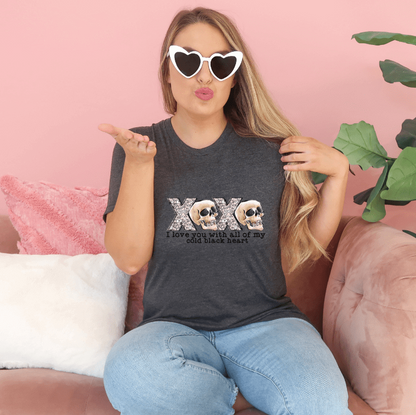 XOXO I Love You With All MY Dead Heart Valentines-Tee by Crafty Casey's